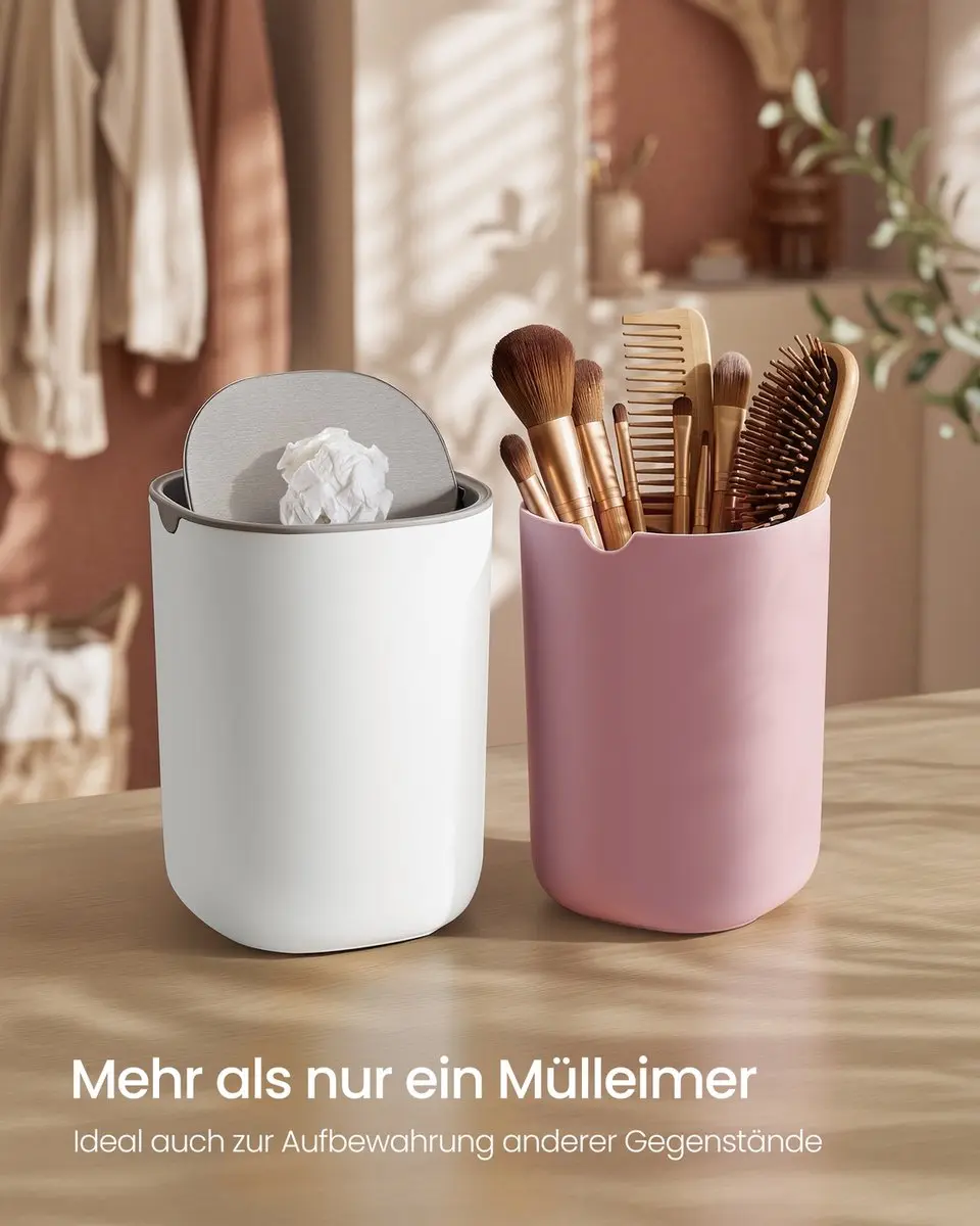 Songmics Tafelafvalbak 5L - Wit roestvrij staal