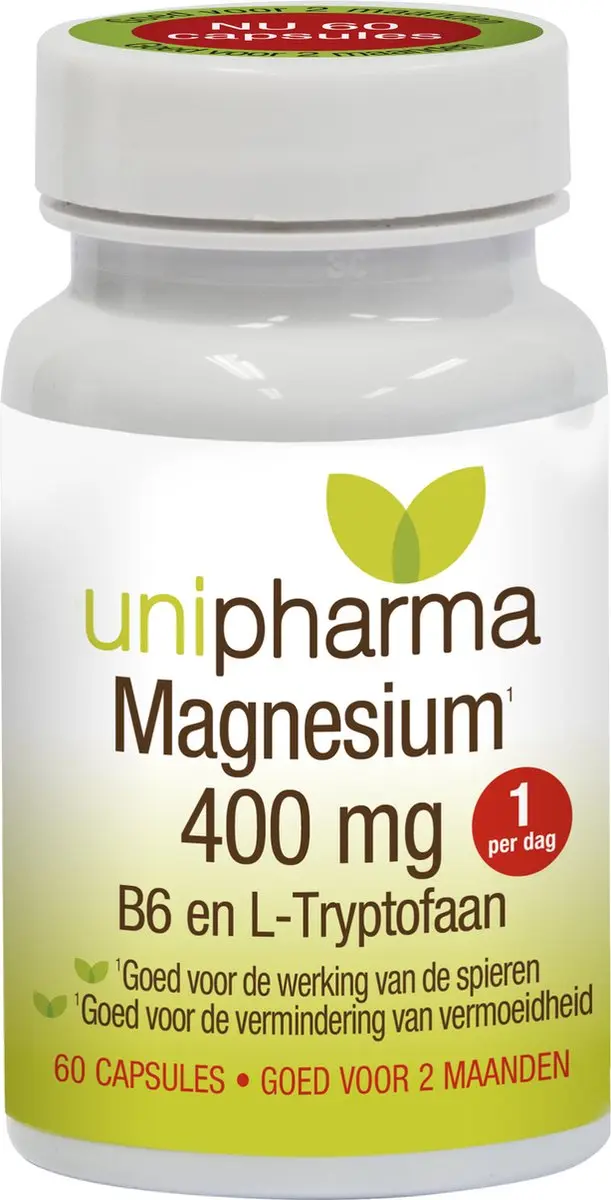 Unipharma Magnesium 400mg B6 Capsules - 60 Stuks