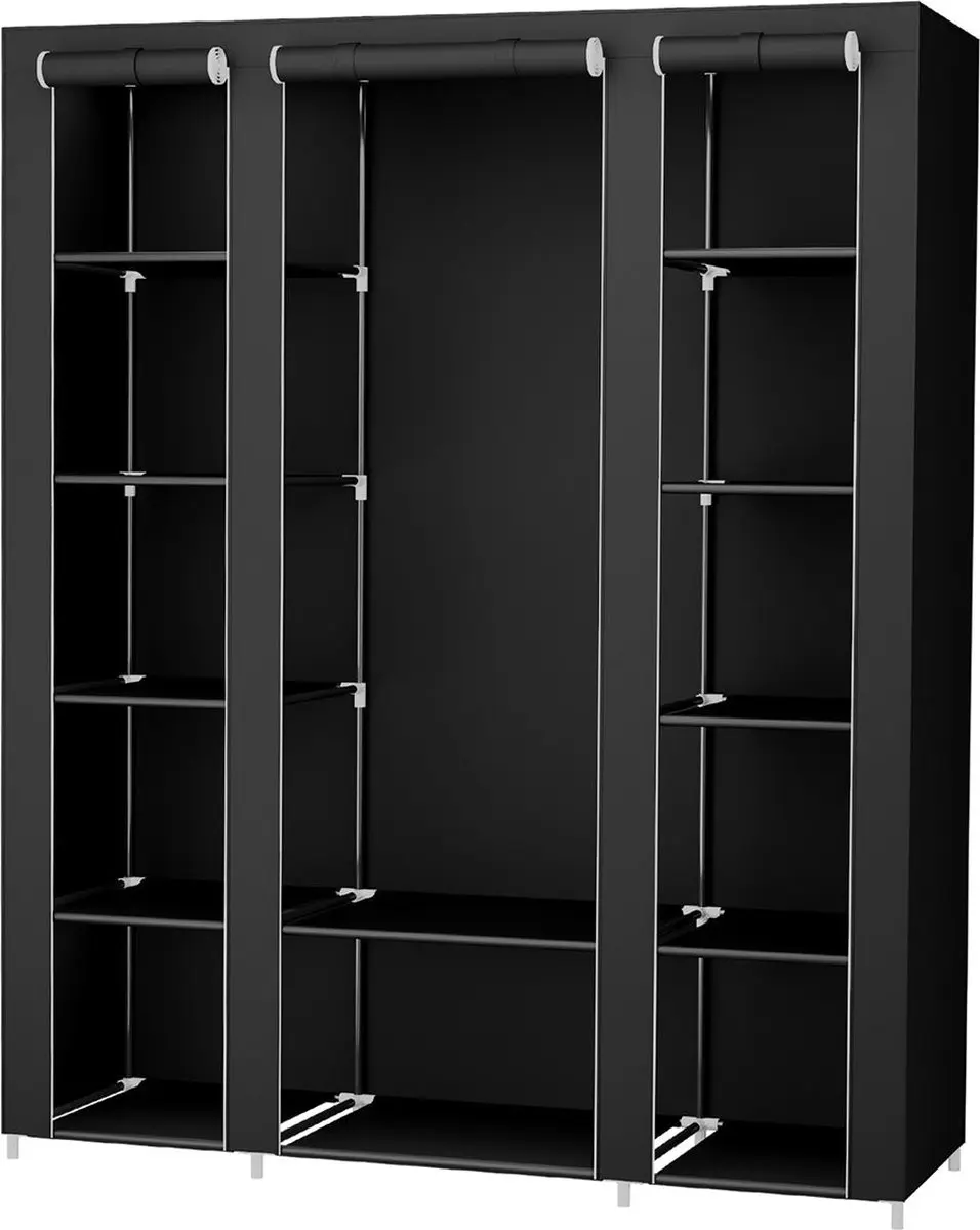 Songmics Kledingkast 175x150cm - Zwart - afbeelding 5 van 5