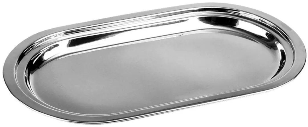 Orion Ovale Stalen Serveerschaal 33,5x19,5cm - Zilver