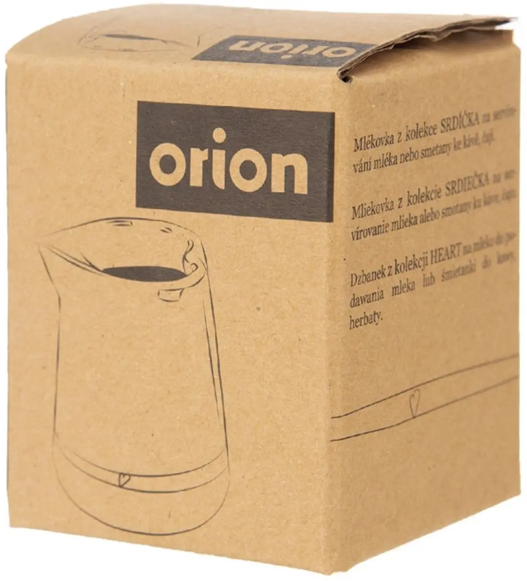 Orion Keramisch Melkkannetje 120ml - Hartvormig - Wit
