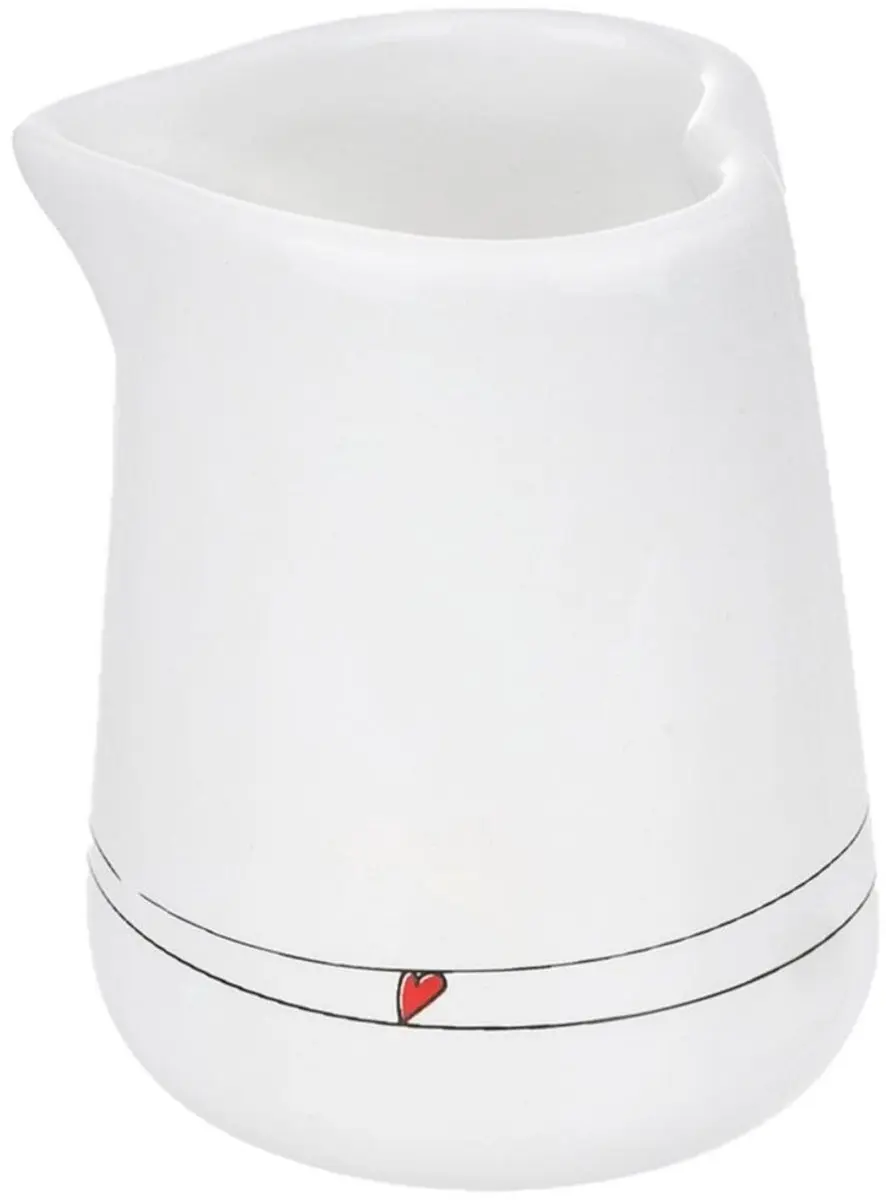 Orion Keramisch Melkkannetje 120ml - Hartvormig - Wit