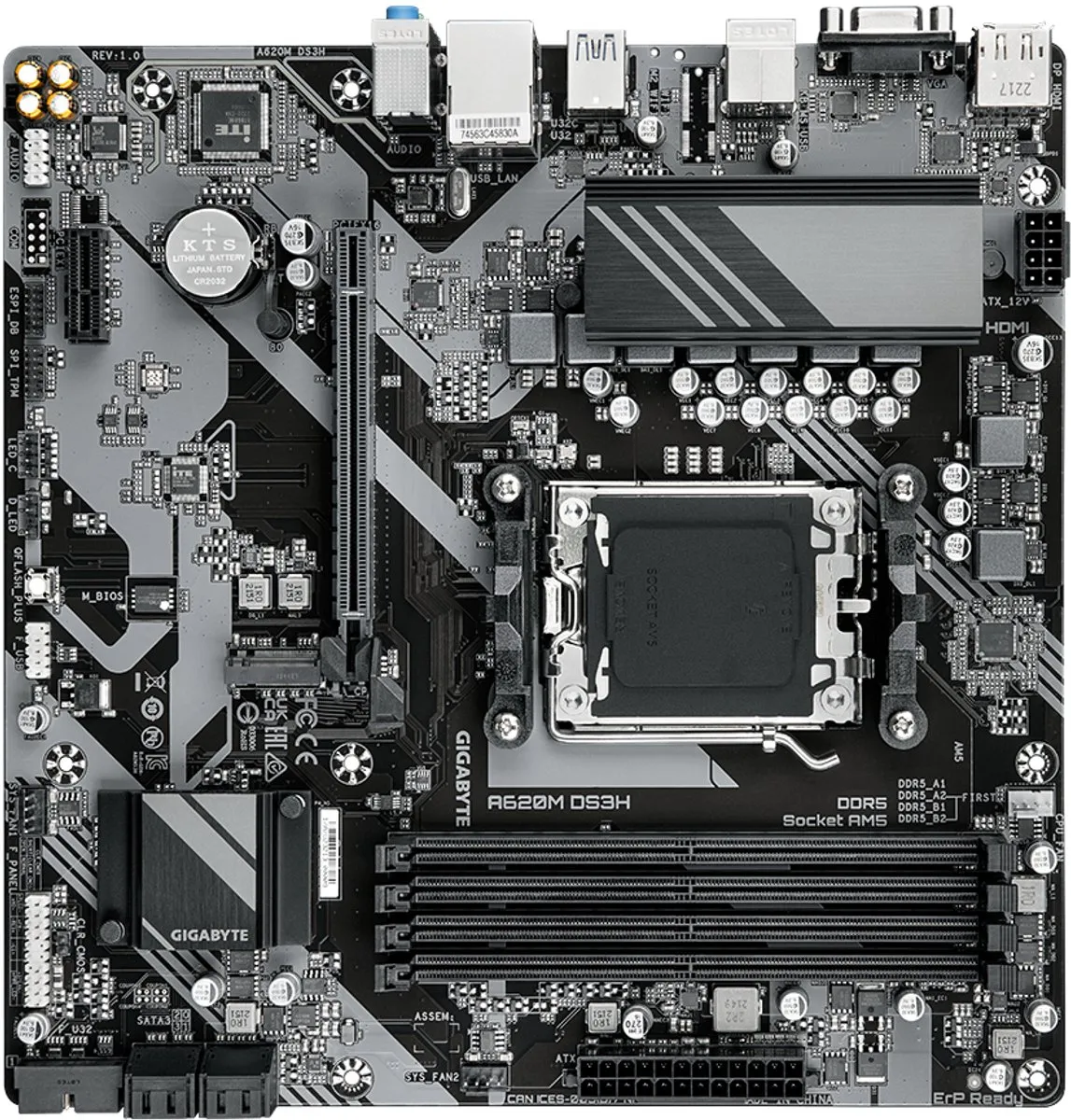Gigabyte A620M DS3H AM5 Micro-ATX Moederbord