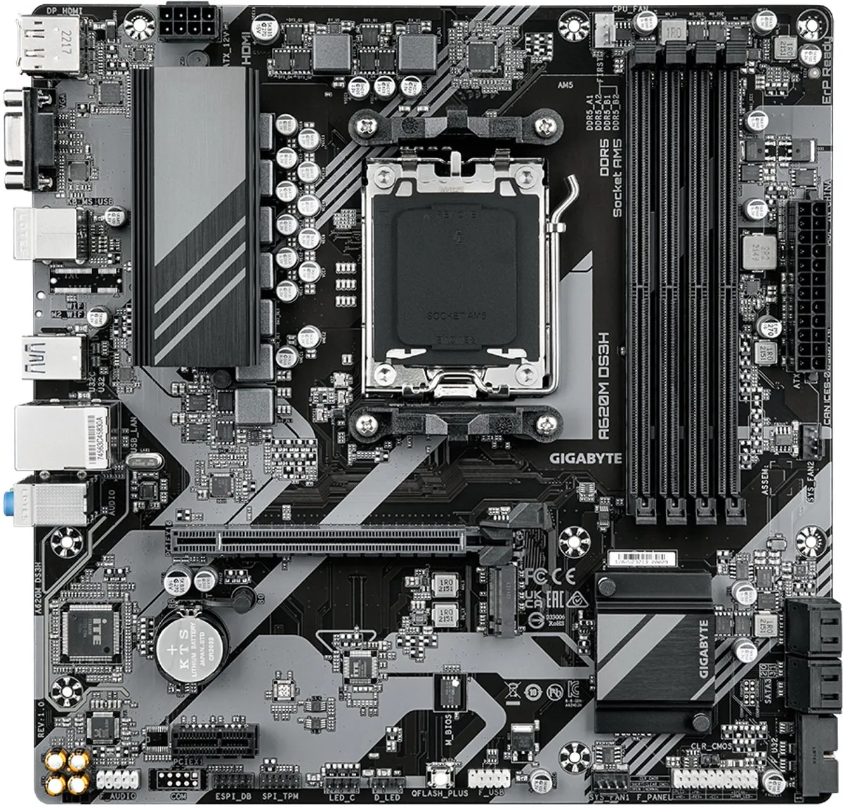Gigabyte A620M DS3H AM5 Micro-ATX Moederbord