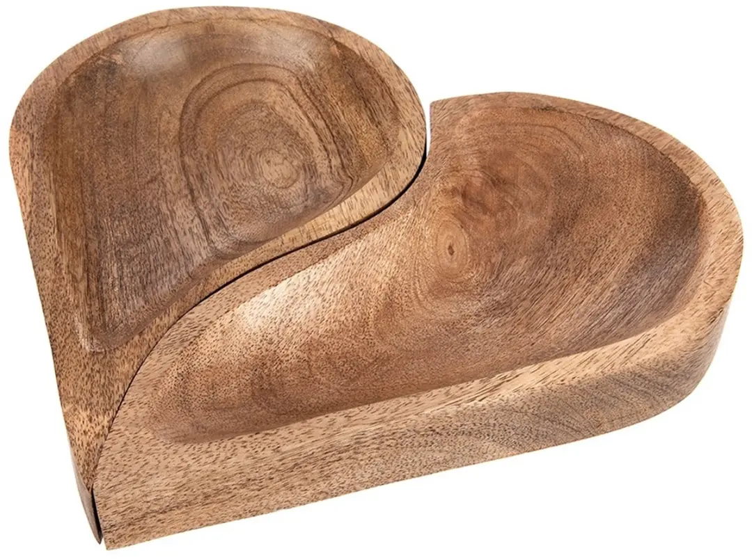 Orion Mango Serie Houten Hartvormige Serveerschalen - 2 Stuks
