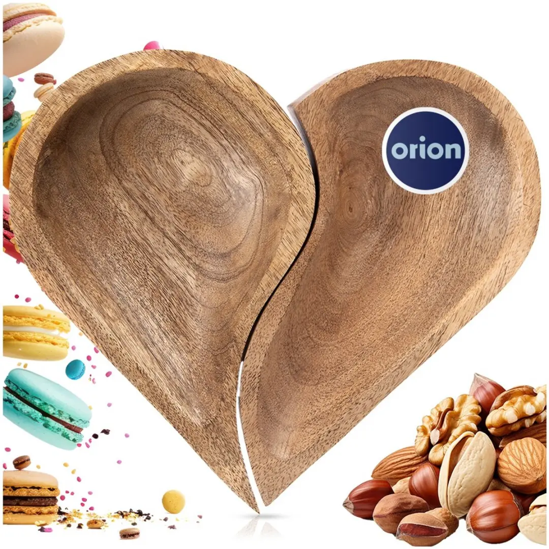 Orion Mango Serie Houten Hartvormige Serveerschalen - 2 Stuks