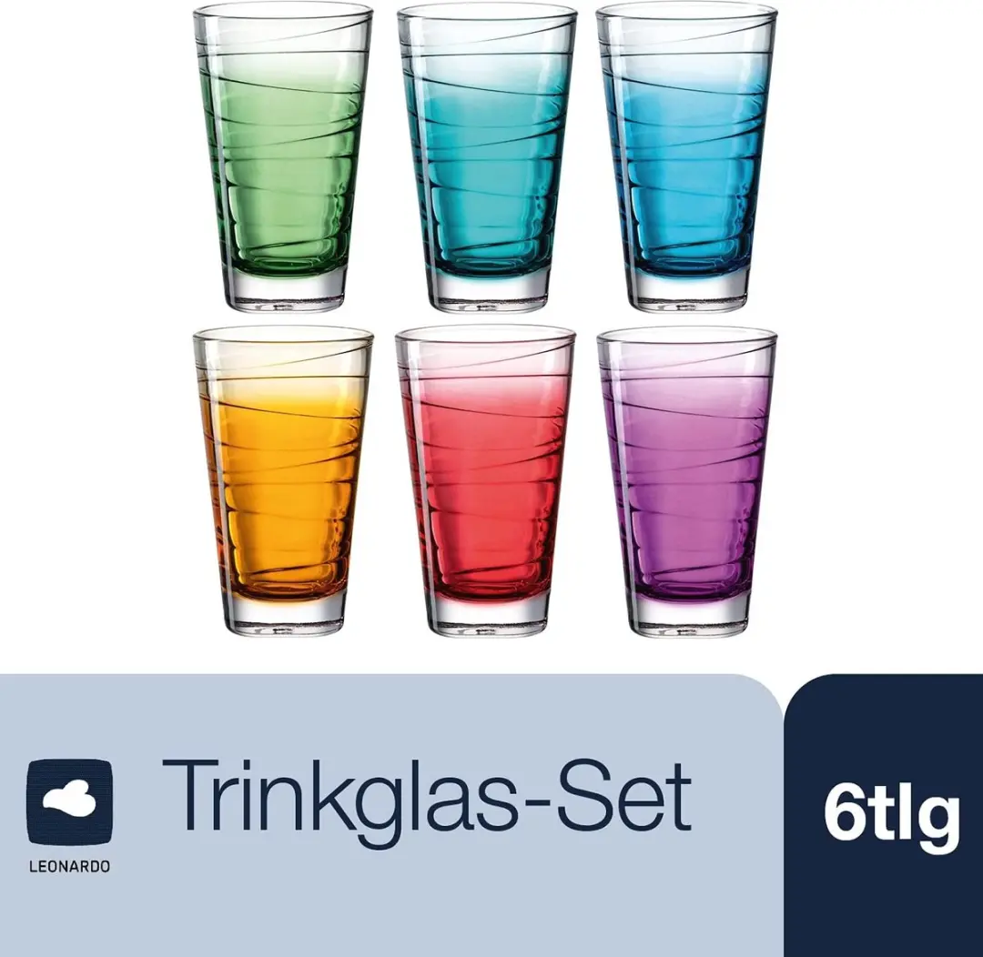 Leonardo Drinkglazen Set 6 Stuks - 0,28L - Grijs