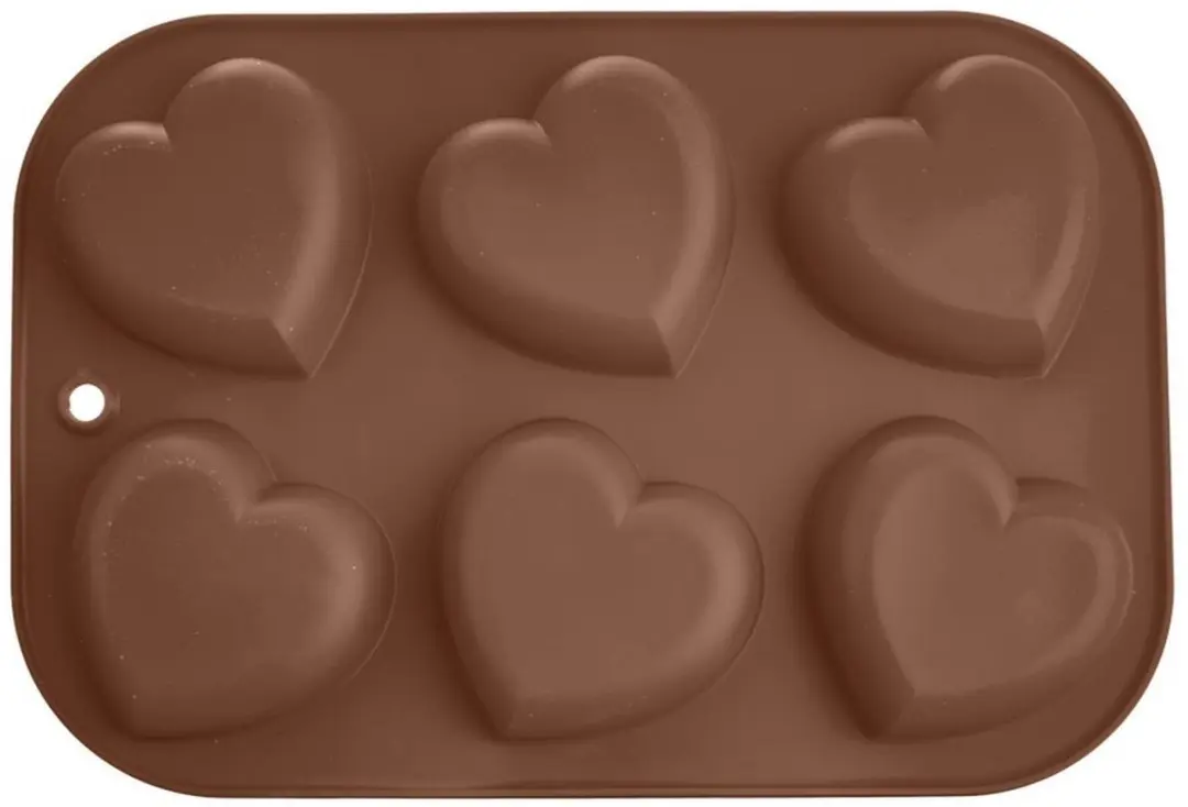 Orion Sillinie Siliconen Muffinvorm Hartvorm - 30x20,5x2,5cm - Bruin - afbeelding 2 van 6