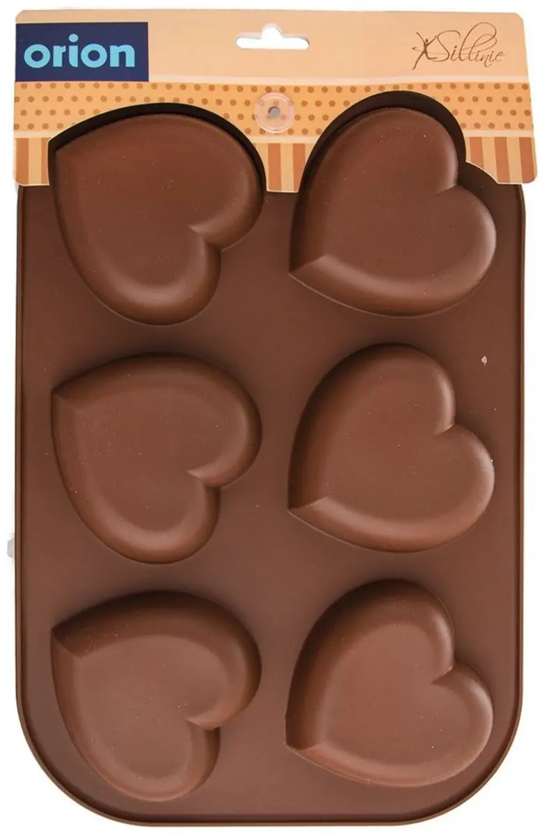 Orion Sillinie Siliconen Muffinvorm Hartvorm - 30x20,5x2,5cm - Bruin - afbeelding 6 van 6