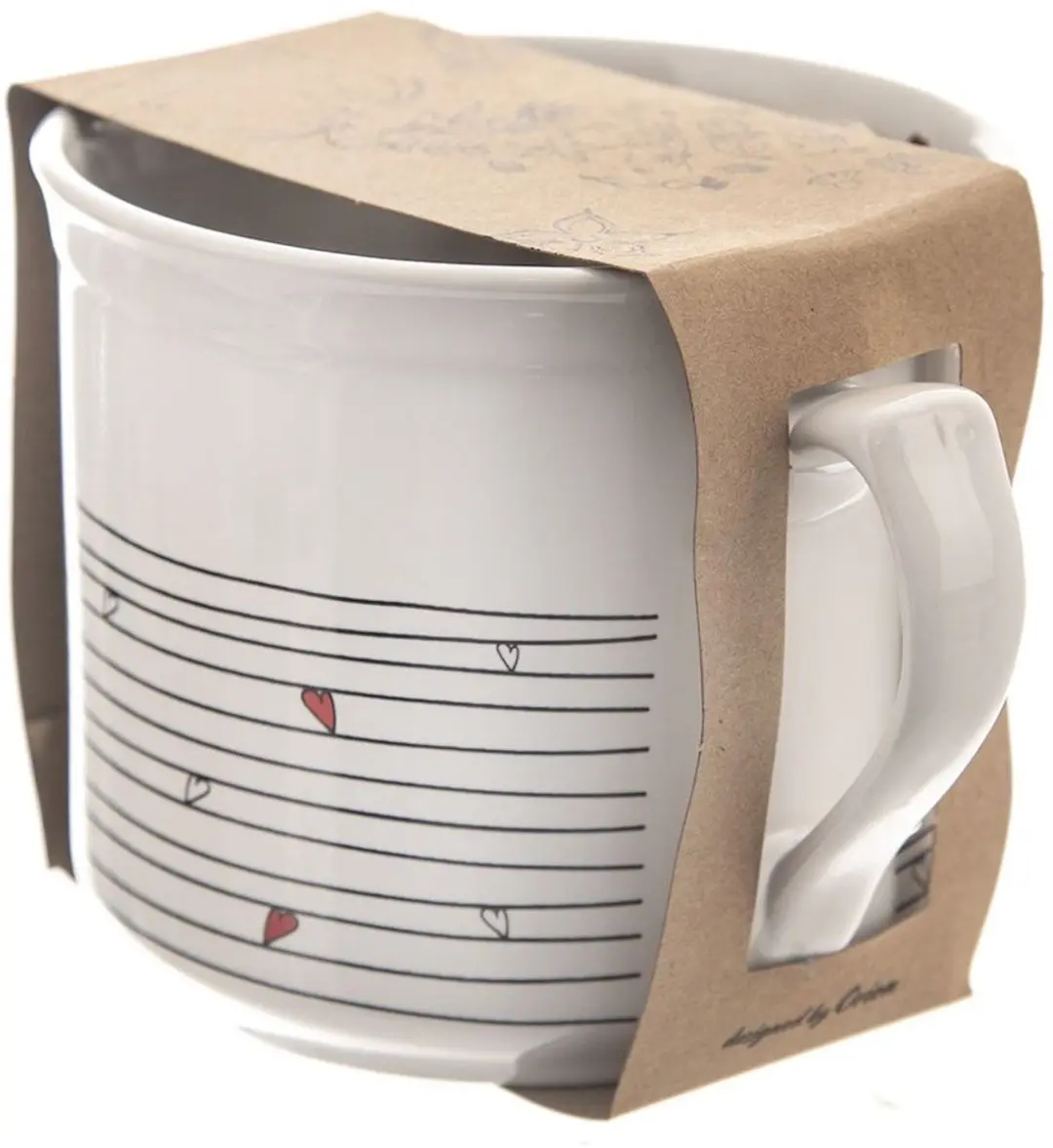 Orion Serduszka Keramische Mok 650ml - Wit