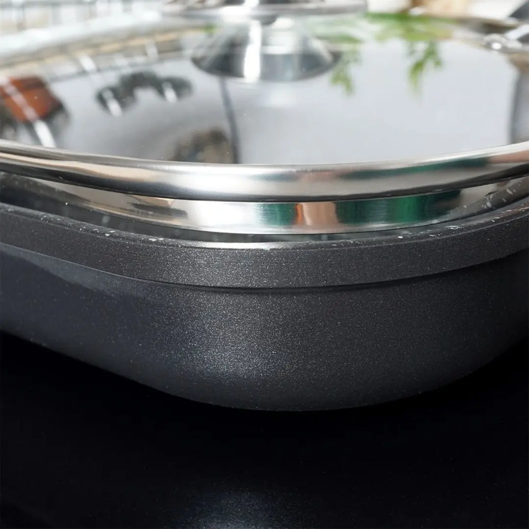 Orion Grande Glazen Deksel 27x27cm - Transparant/Zilver - afbeelding 2 van 6