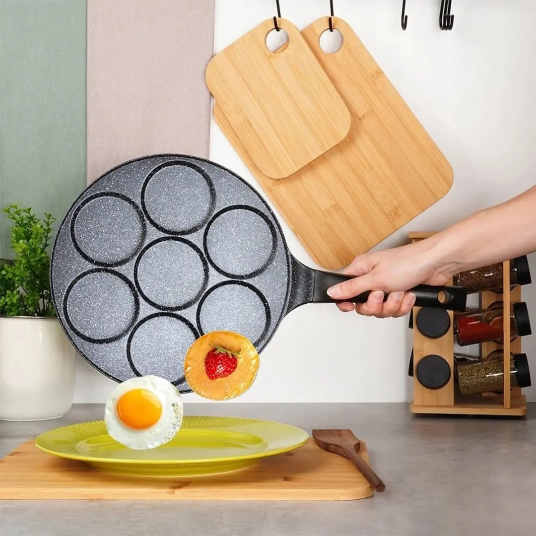 Orion Granitine Pan 26cm - 7 Gaten - Zwart - afbeelding 2 van 5