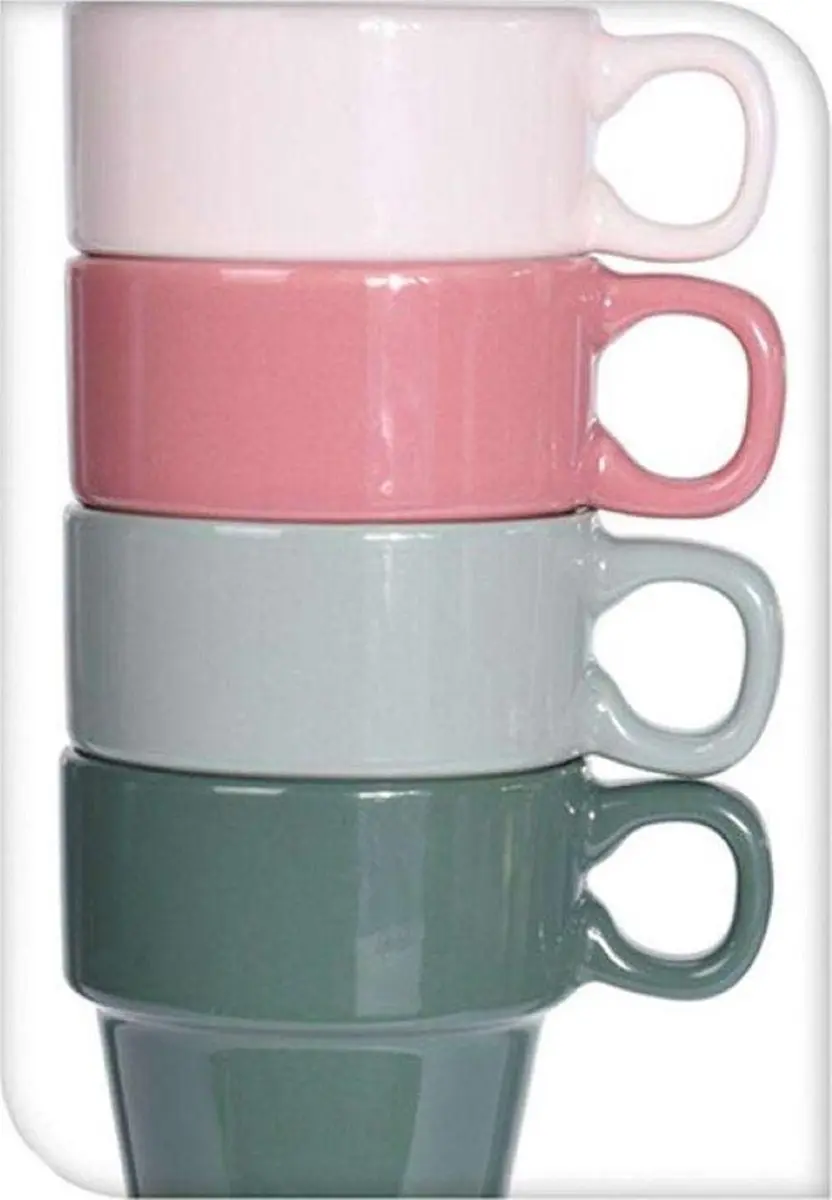 Excellent Houseware Gekleurde Bekers 4-delig - 180ml - Multi