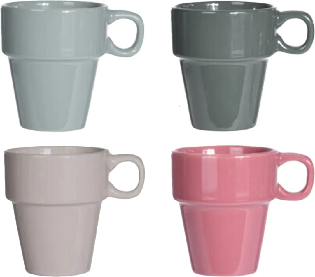 Excellent Houseware Gekleurde Bekers 4-delig