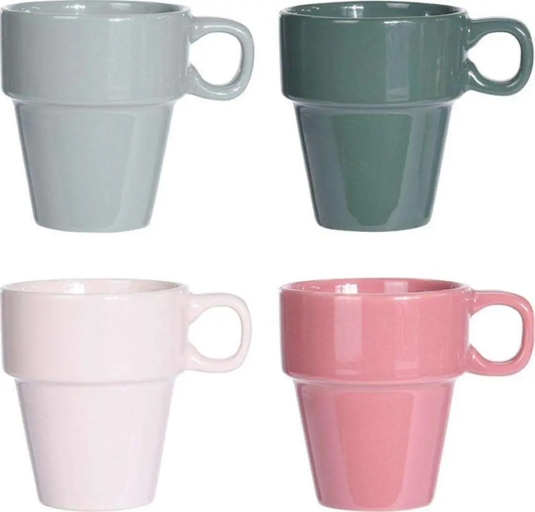 Excellent Houseware Gekleurde Bekers 4-delig - 180ml - Multi