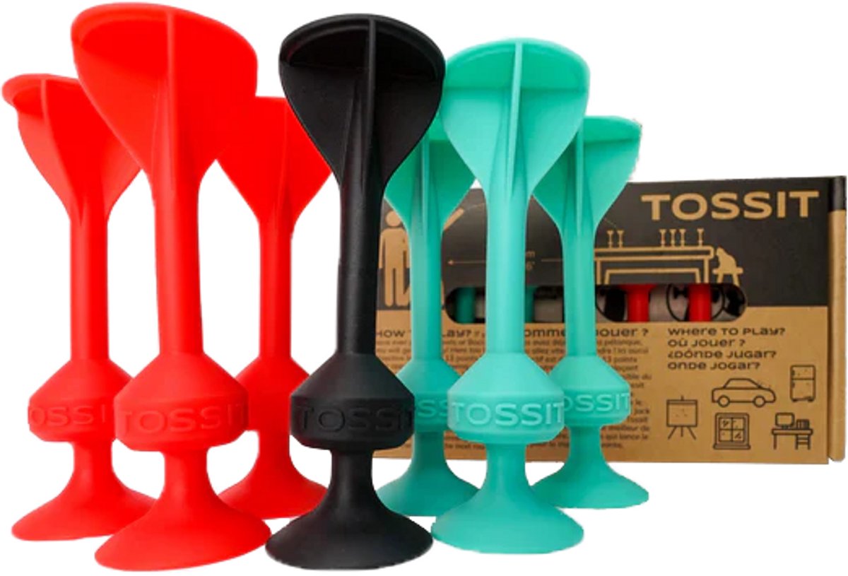 999 Games - Tossit - Starter Pack - Rood-Turquoise - Darts - Petanque - Geavanceerde siliconen dart - HET LEVEN IS LEUK, JUST TOSS IT!-Voor binnen en buiten
