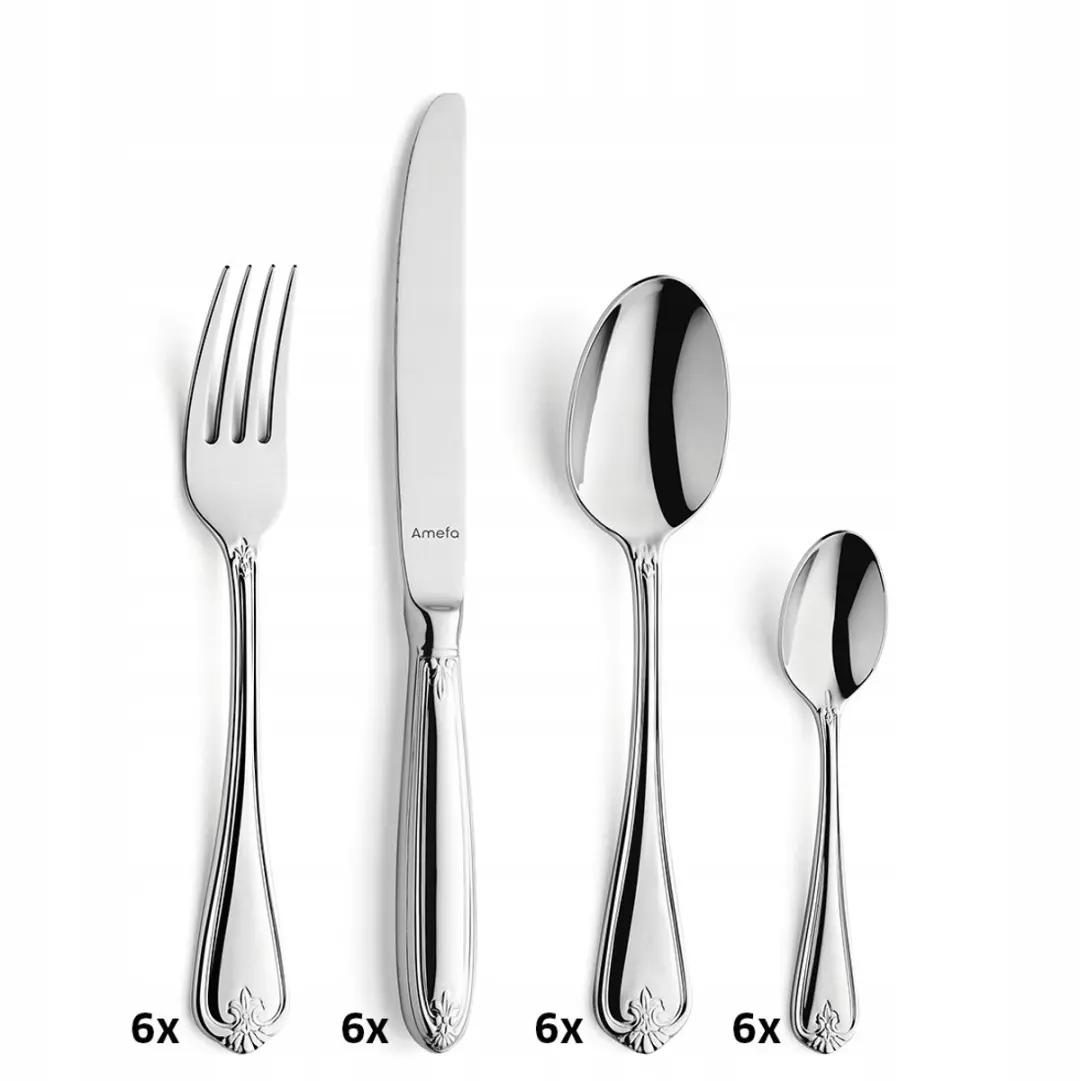 Amefa Duke Bestekset 24-delig - 6 Personen - Zilver - afbeelding 6 van 6