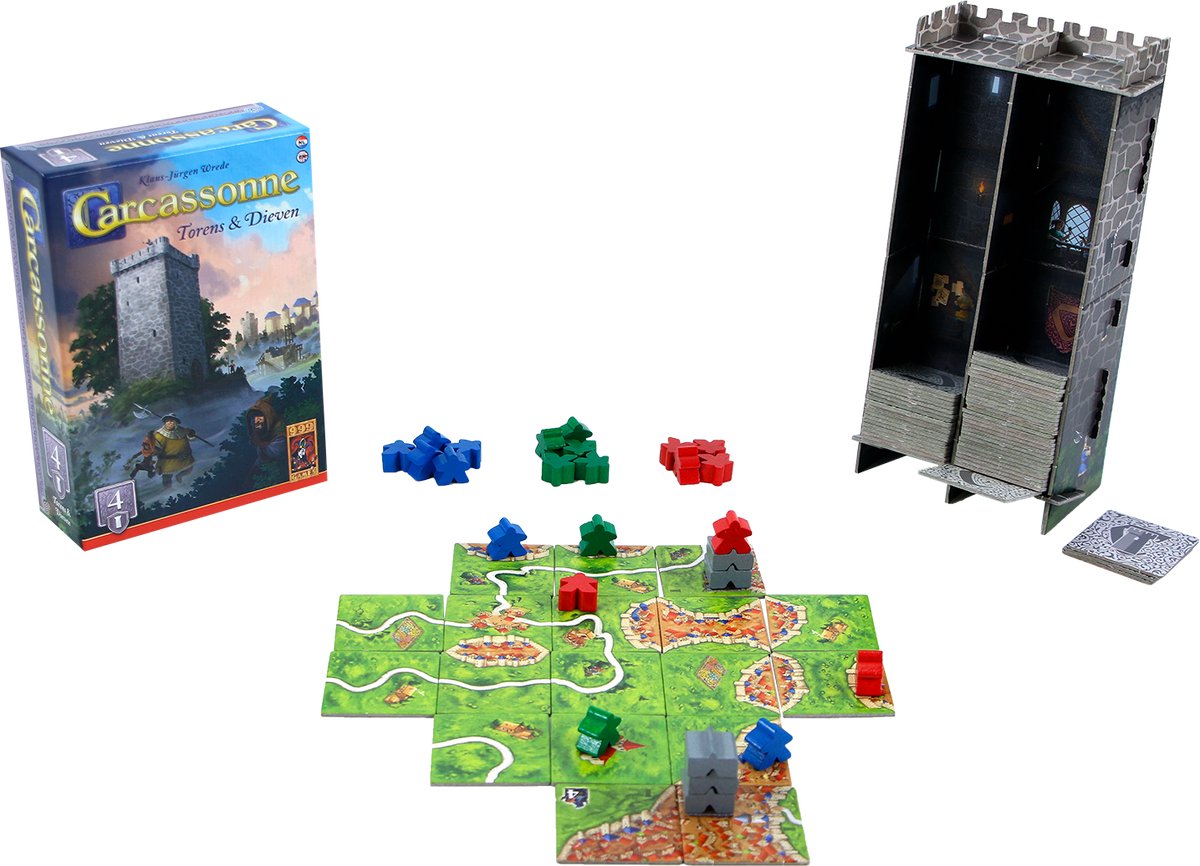 999 Games - Carcassonne: Torens & Dieven - Uitbreiding 4 - Nieuwe Versie - NL - EN