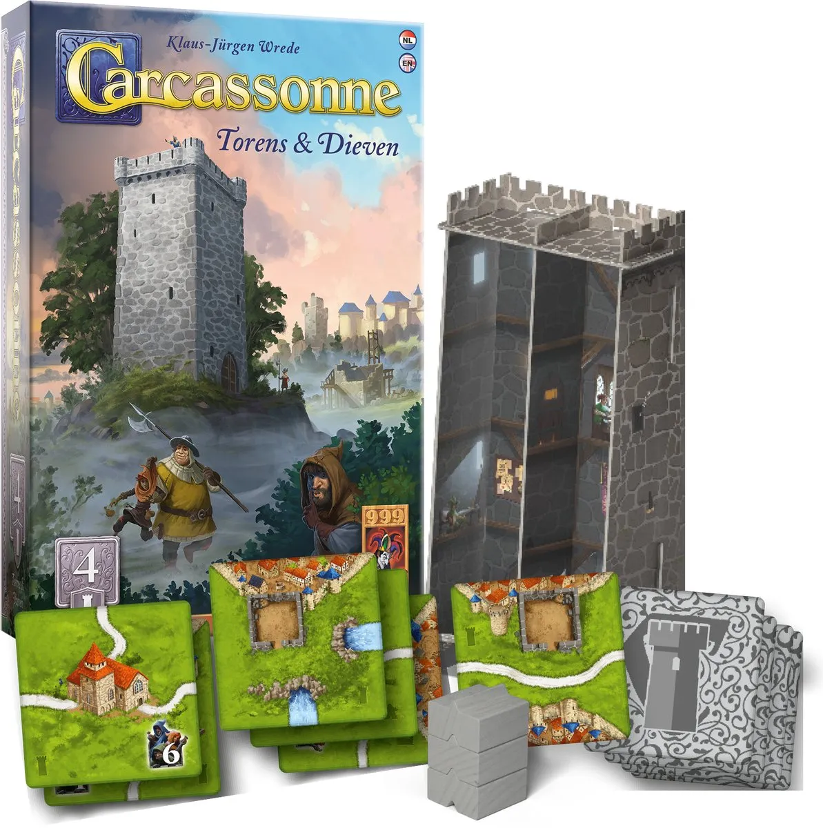 999 Games Carcassonne Torens & Dieven Uitbreiding 4 - NL/EN - afbeelding 6 van 6