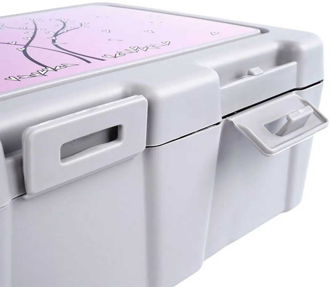 Orion Lunchbox 1L Grijs met Hartjes - Inclusief Bestek
