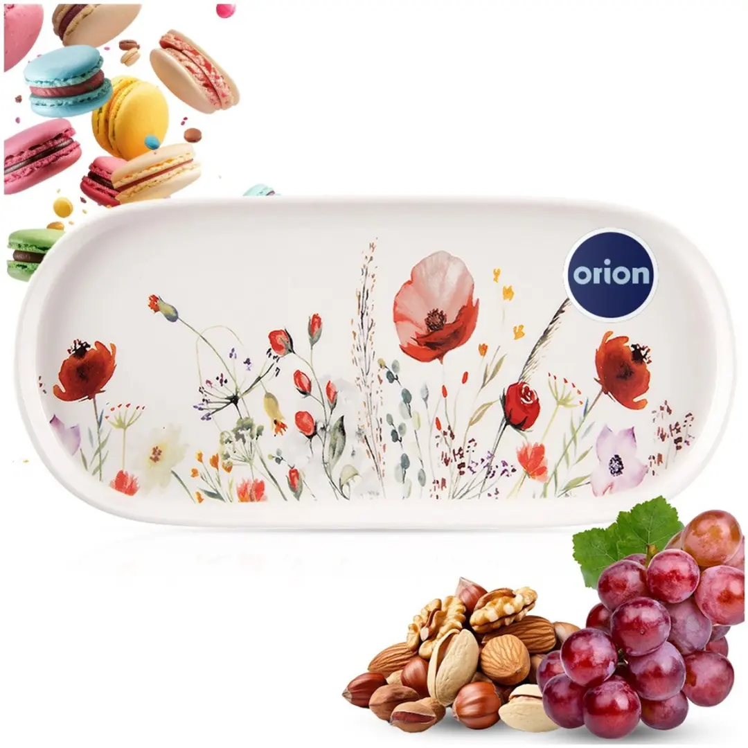 Orion Maki Porseleinen Serveerschaal 25x12cm - Ovaal - Wit/Veelkleurig
