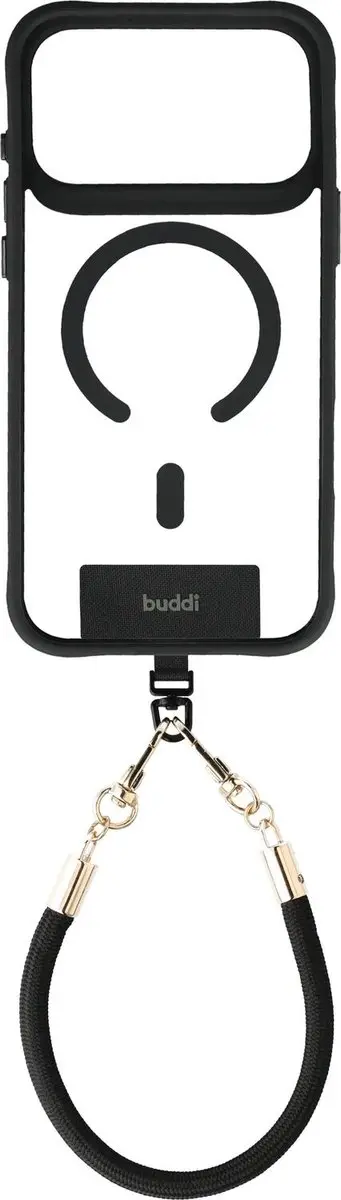 Buddi Nylon Pad Telefoonkoord Bevestigingsplaatje - Zwart