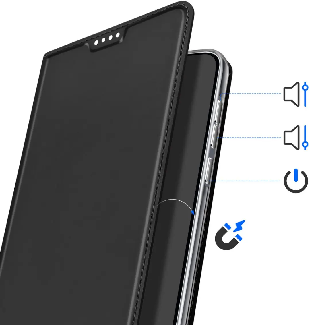 Dux Ducis Skin Pro Fliphoesje Honor Magic 8 Lite - Zwart