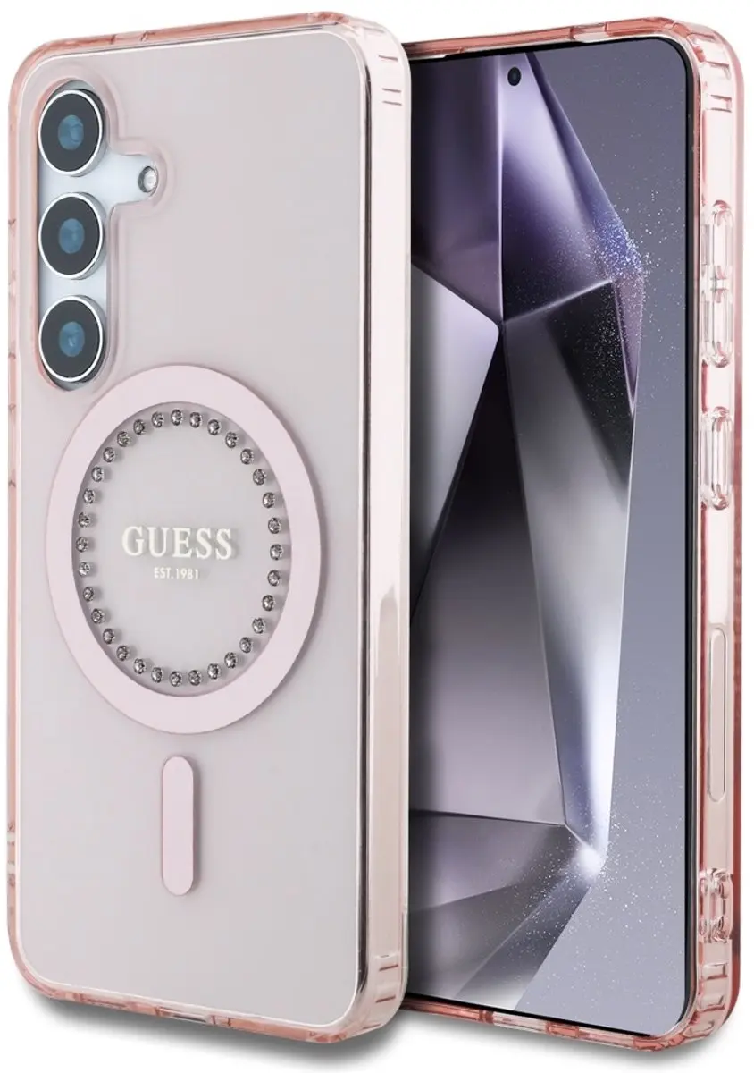 GUESS IML Rhinestones Back Cover 3666339449544 - Roze