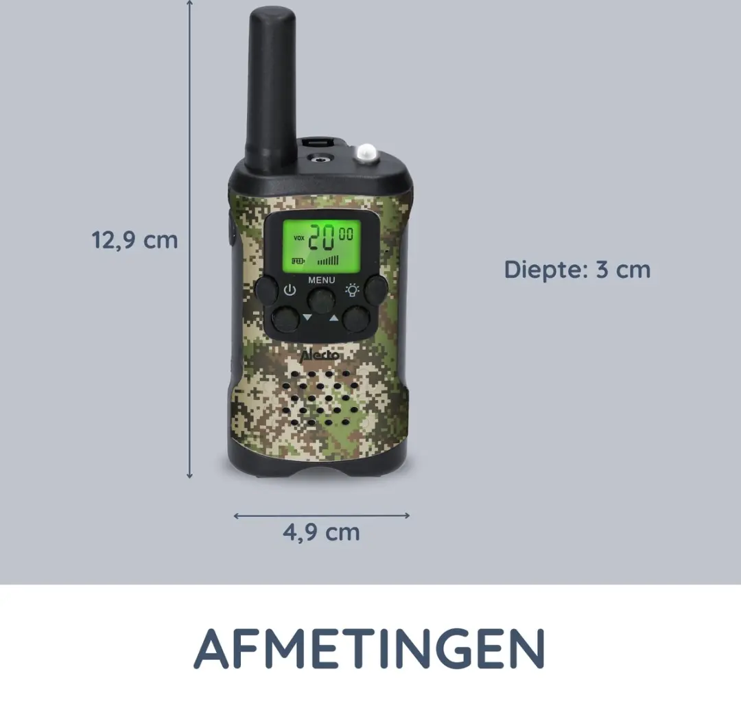 Alecto FR115CAMO Walkie Talkie Set - 2 Stuks Camouflage