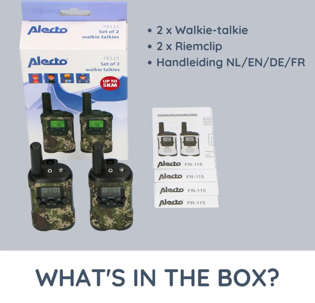 Alecto FR115CAMO Walkie Talkie Set - 2 Stuks Camouflage