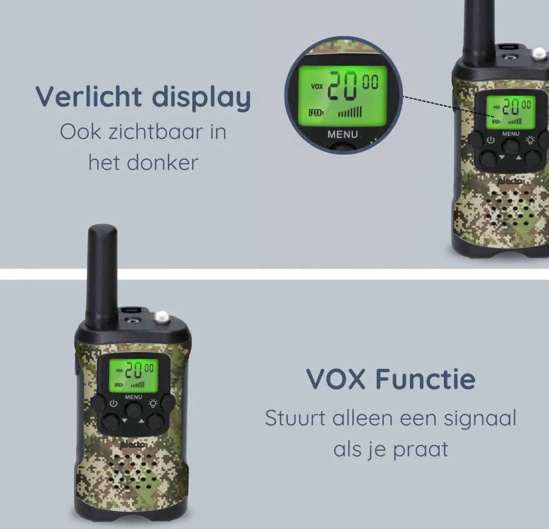 Alecto FR115CAMO Walkie Talkie Set - 2 Stuks Camouflage