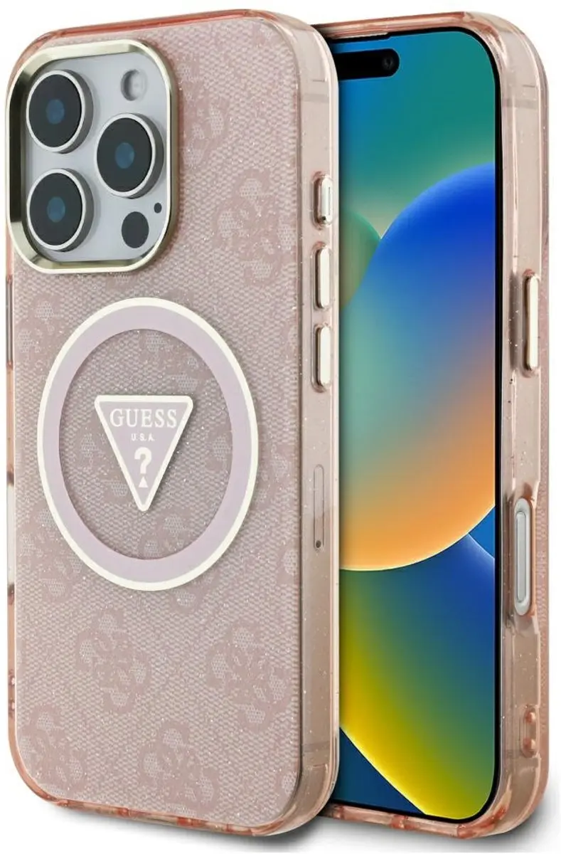 Guess Metal Glitter iPhone 16 Pro Hoesje
