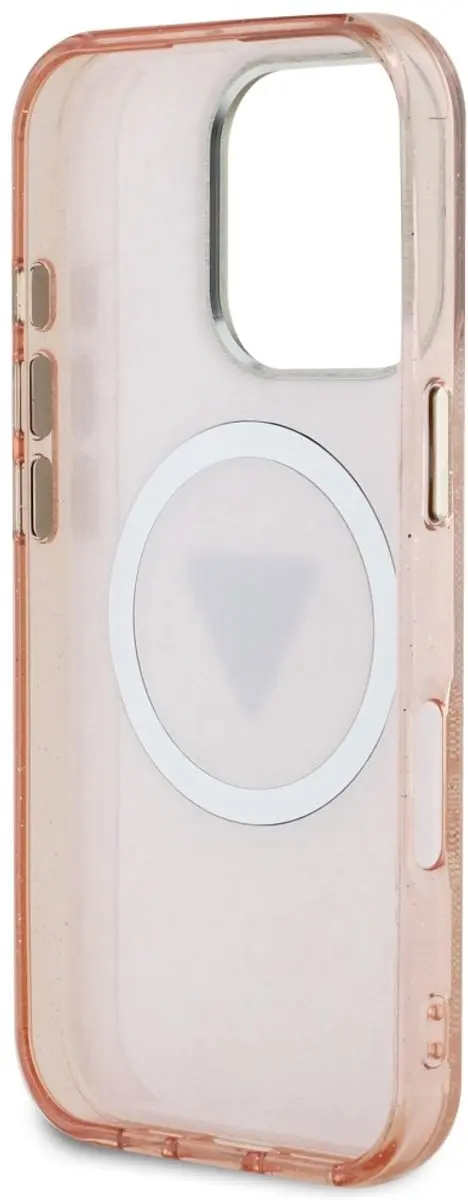 Guess Metal Glitter iPhone 16 Pro Hoesje - Roze - afbeelding 6 van 6
