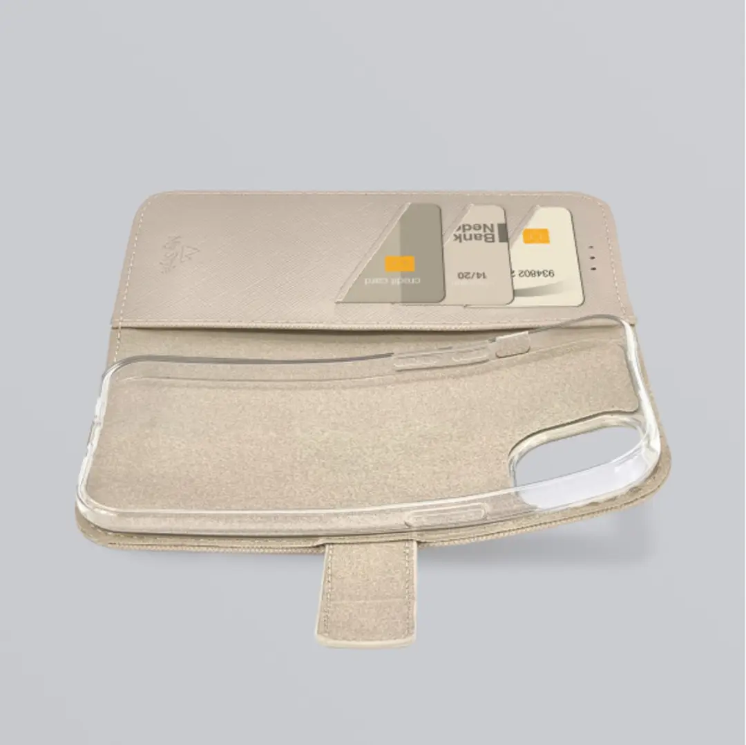 My Style Flex Wallet iPhone 18 Pro Max - 3 Pasjes - Warm Taupe