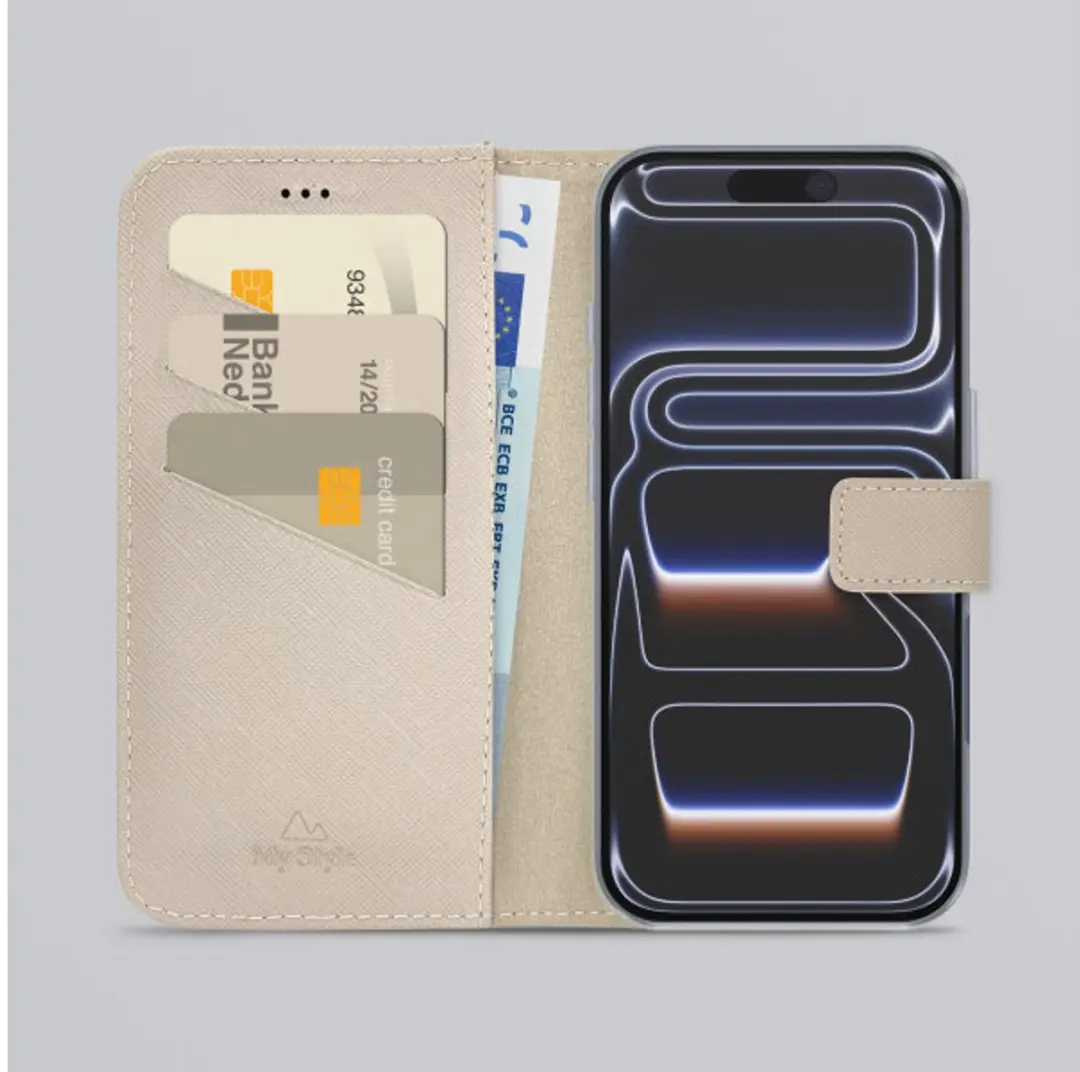 My Style Flex Wallet iPhone 18 Pro Max - 3 Pasjes - Warm Taupe