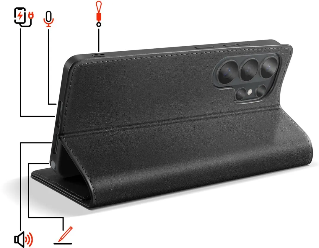 Dux Ducis Folio-IVO-BK-S26U Portemonneehoesje - Samsung Galaxy S26 Ultra - Zwart