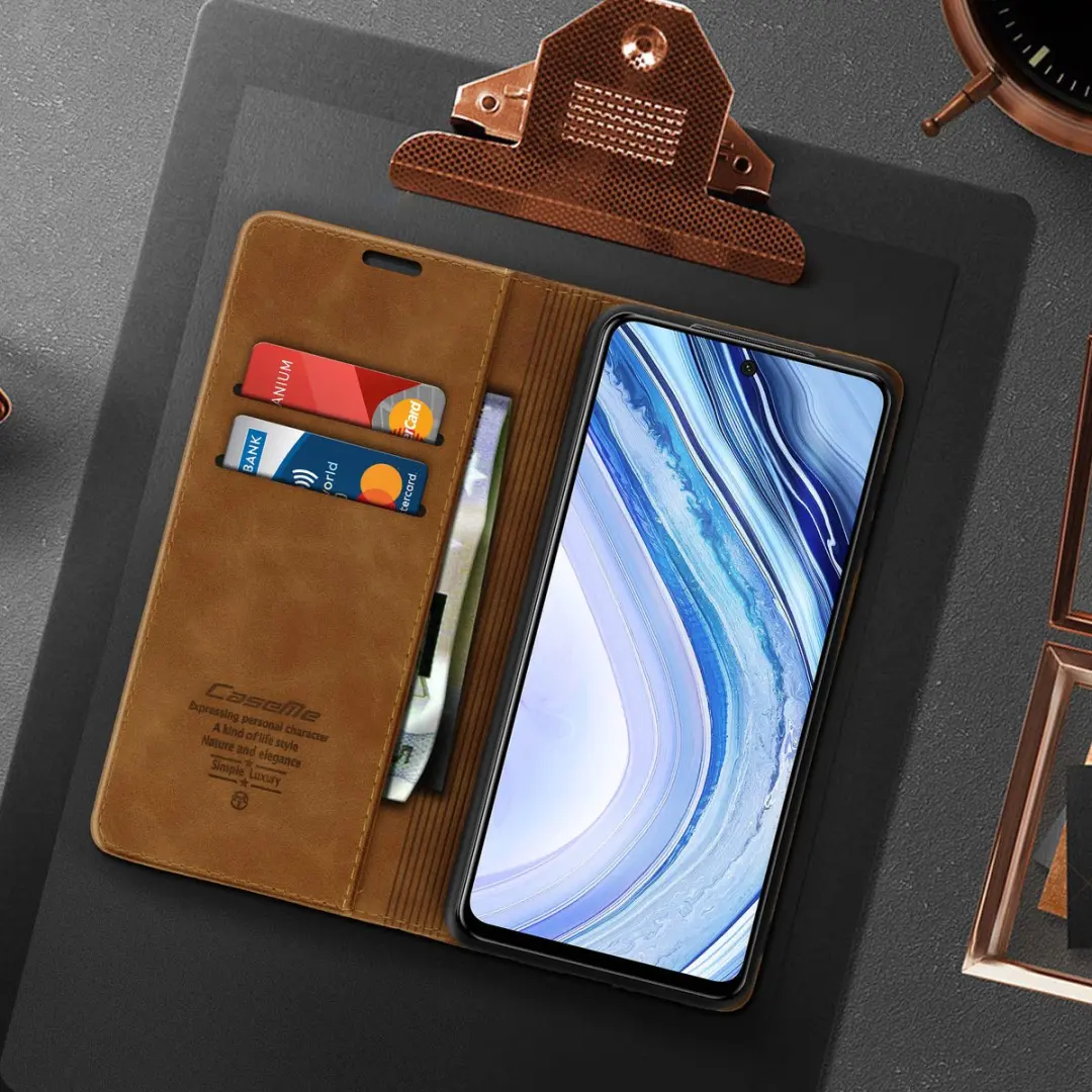 Caseme Hoesje Redmi Note 9S FOLIO-KAZAM-BR-NT9S - Camel