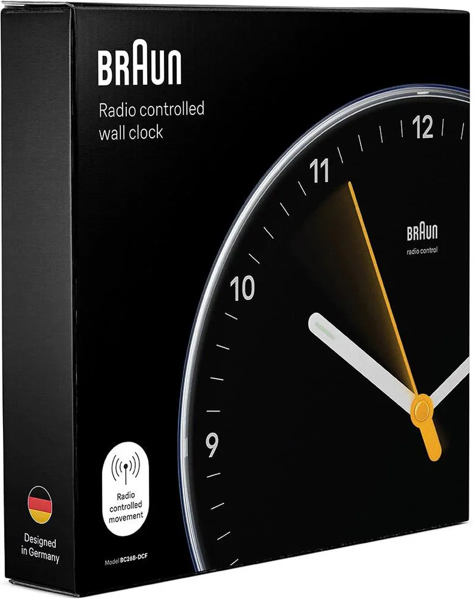 Braun BC26B-DCF Wandklok - Zwart