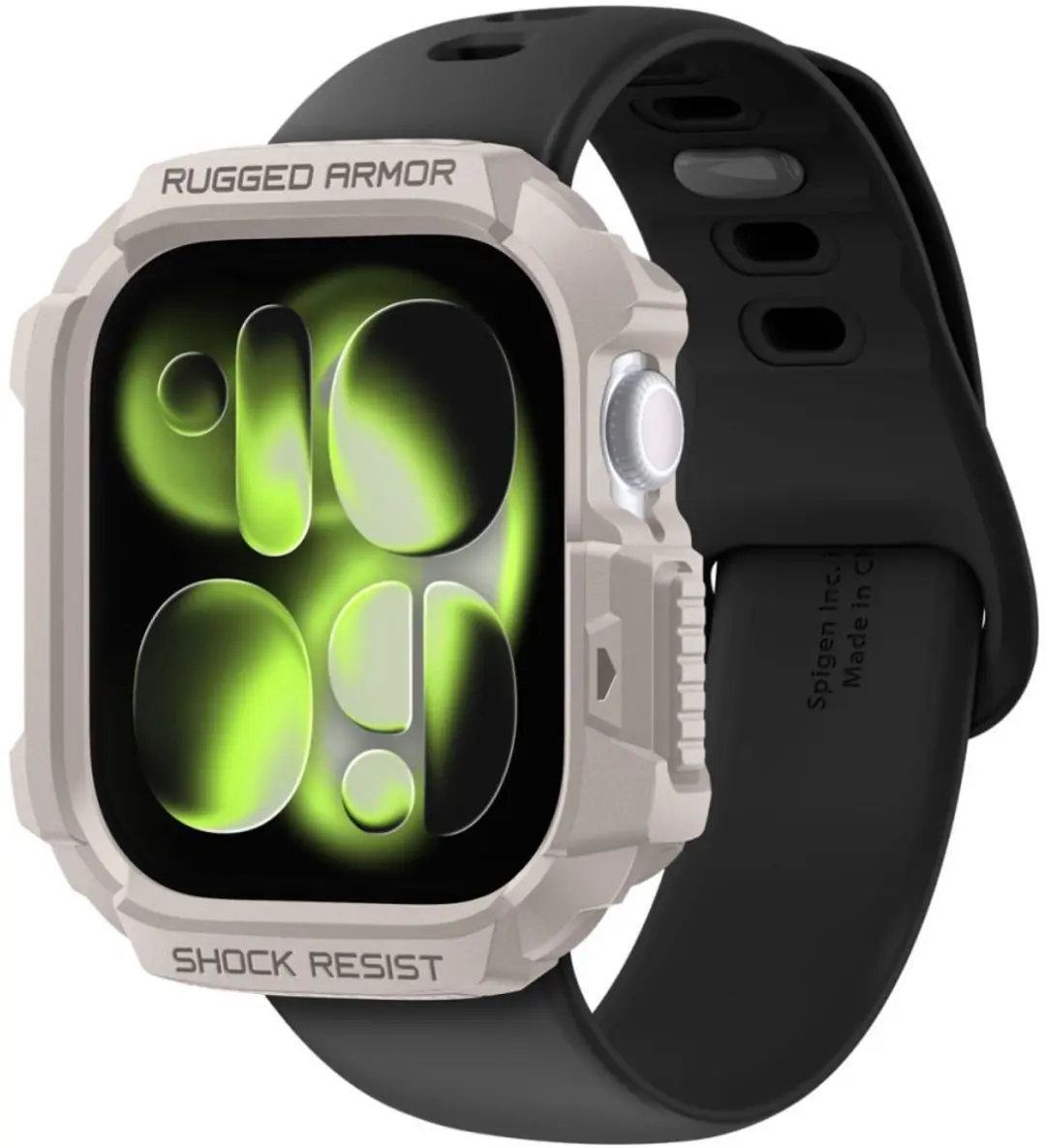 Spigen Rugged Armor V2 Bandje Apple Watch 10/11 42mm - Dune Beige
