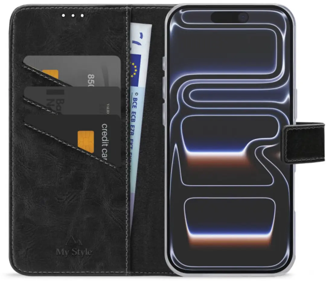 My Style Flex Wallet iPhone 18 Pro Max - 3 Pasjes - Zwart