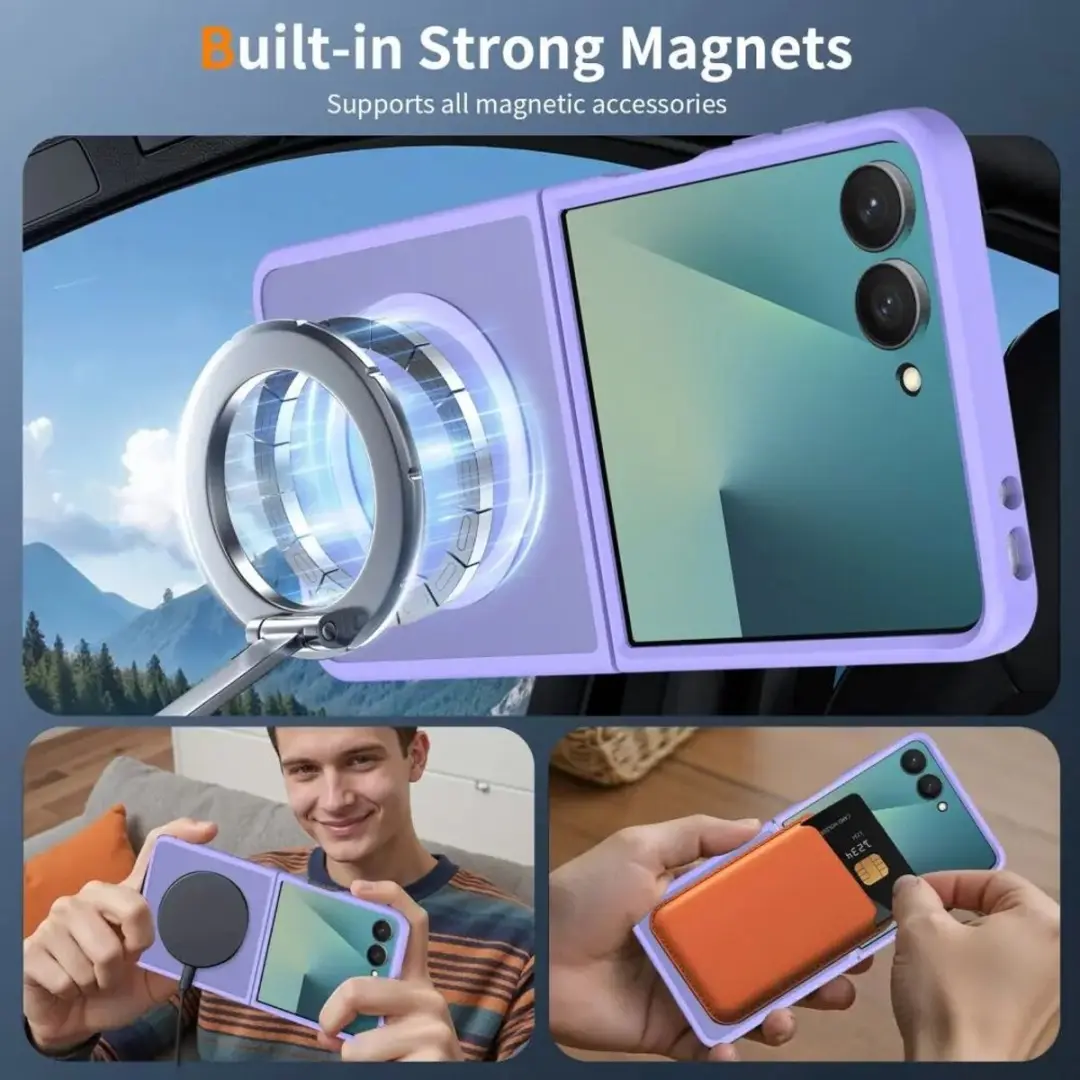 Selected Hoesje Samsung Galaxy Z Flip8 Hybrid Back Cover - Paars