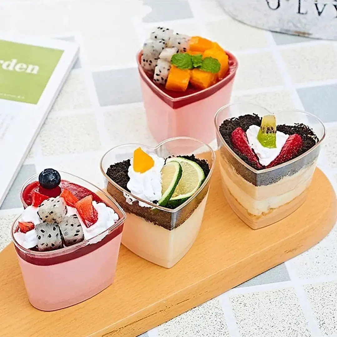 Orion Hartvormige Dessertschalen 120ml - 6 Stuks - Transparant