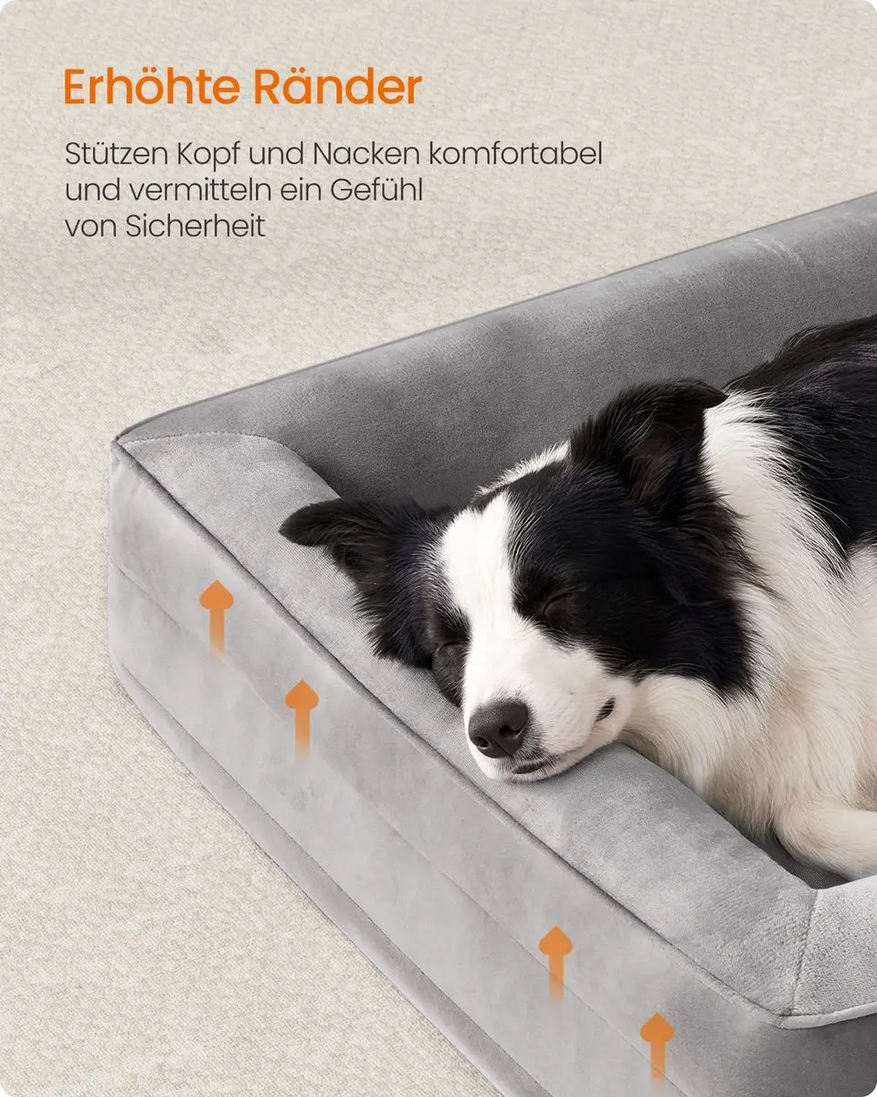 Songmics Orthopedisch Hondenbed 104x69x17cm - Duifgrijs - afbeelding 4 van 6