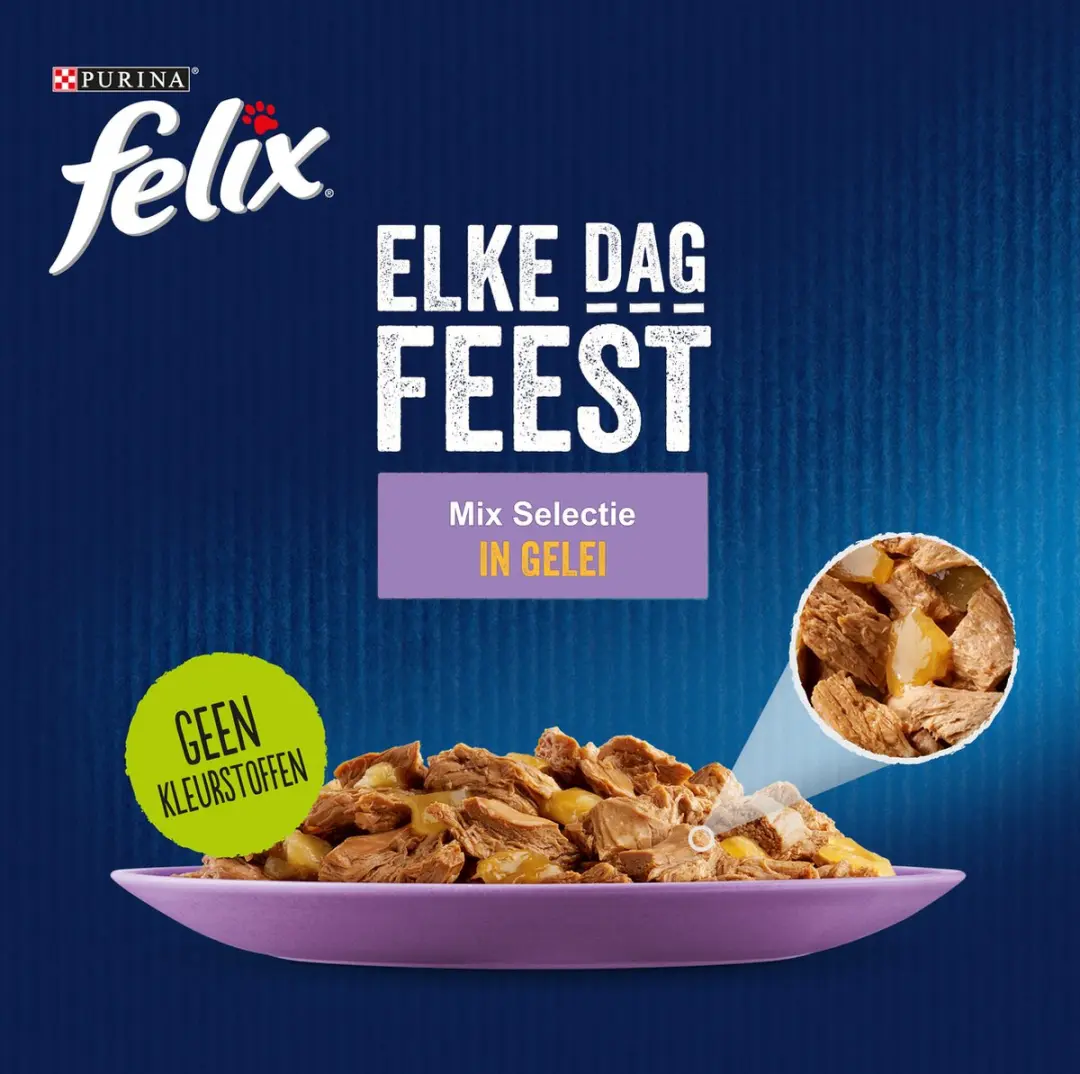 Felix Elke Dag Feest in Gelei Mix Selectie Kattenvoer - 80x85g