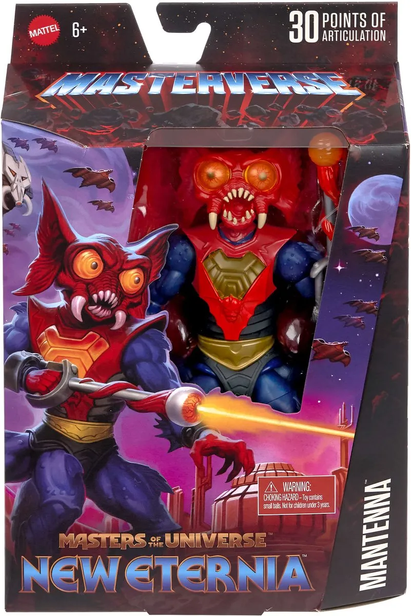 Mattel Masters of the Universe Mantenna Action Figure - Blauw/Rood