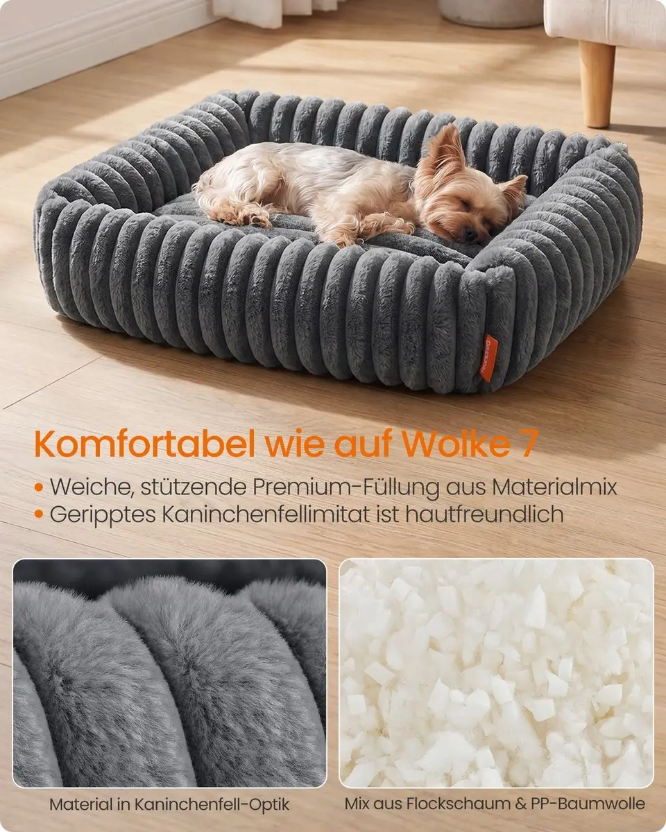 Songmics Hondenmand Orthopedisch 71x55x18cm - Loodgrijs