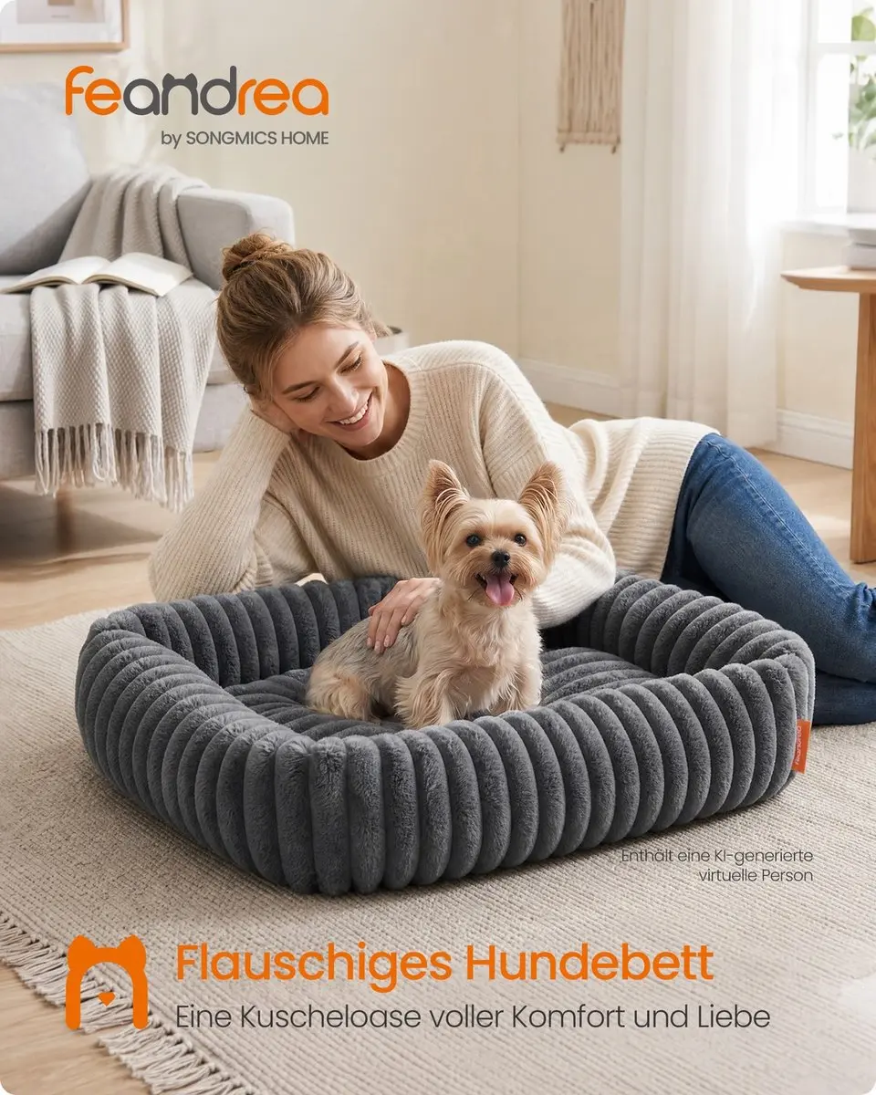 Songmics Hondenmand Orthopedisch 71x55x18cm - Loodgrijs