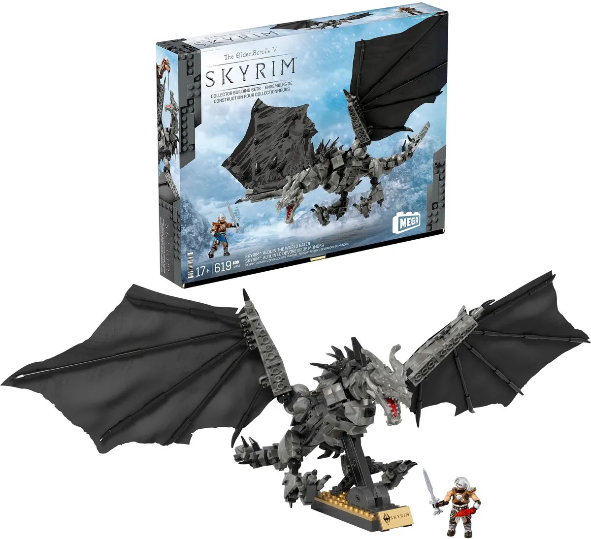 Mattel The Elder Scrolls Skyrim Alduin MEGA Construction Set - 619 Onderdelen - Multi