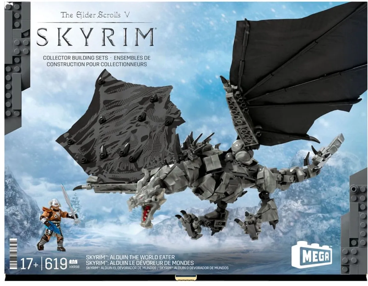 Mattel The Elder Scrolls Skyrim Alduin MEGA Construction Set - 619 Onderdelen - Multi