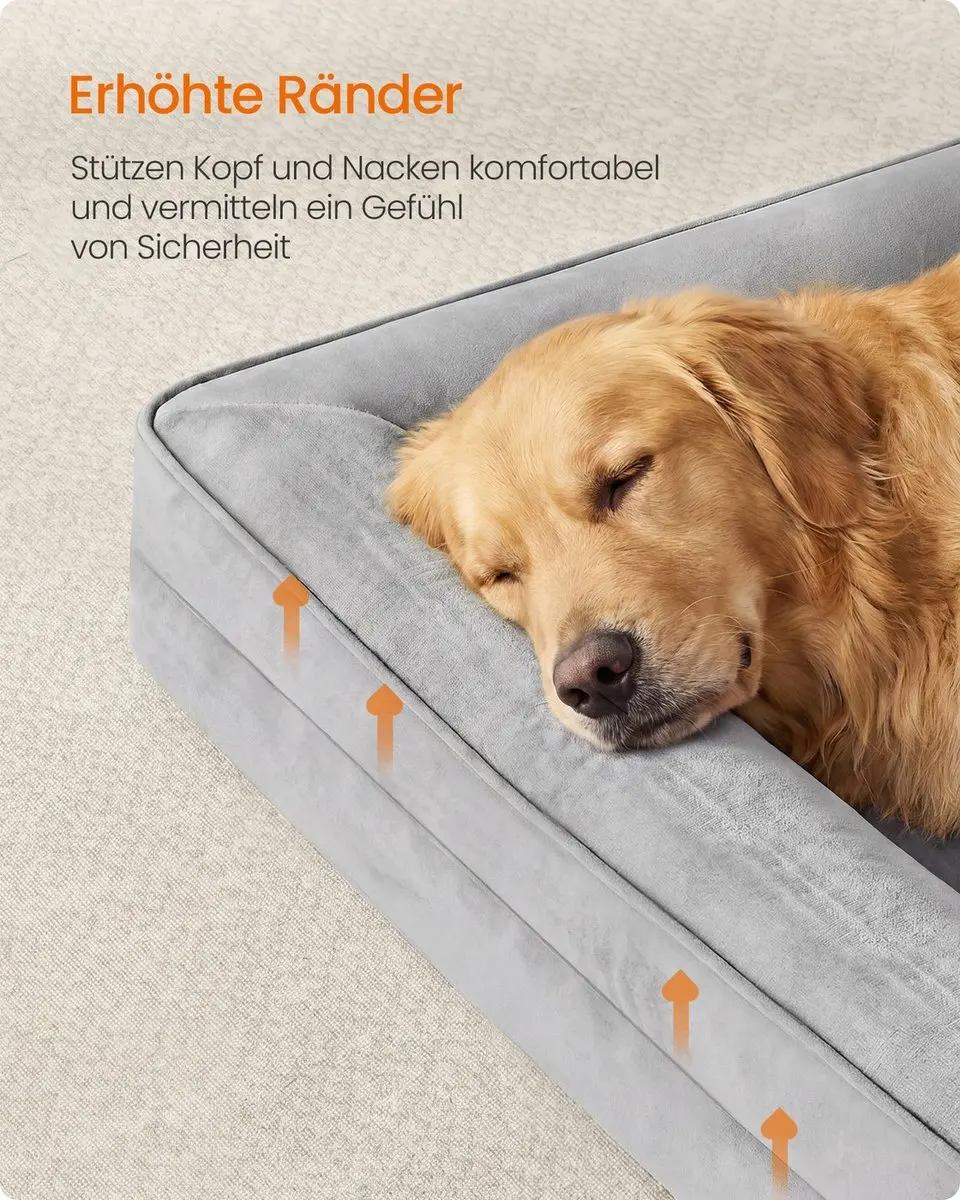 Songmics Orthopedisch Hondenbed 112x81x17cm - Grijs